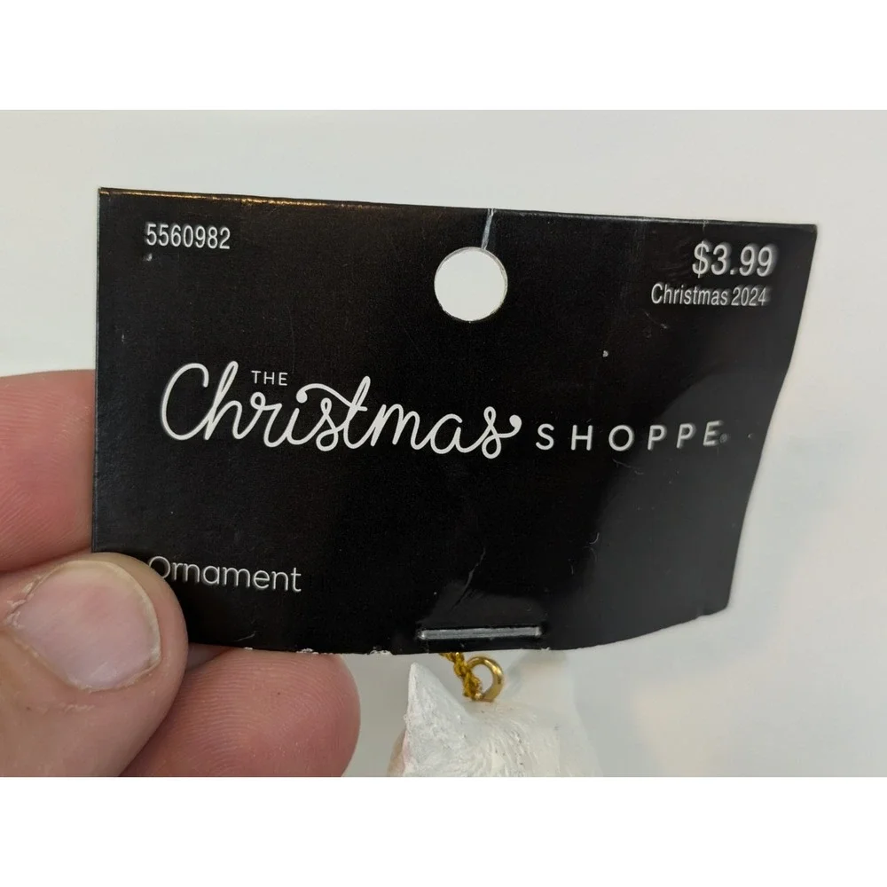 The Christmas Shop White Cute Kitten Ornament, 3